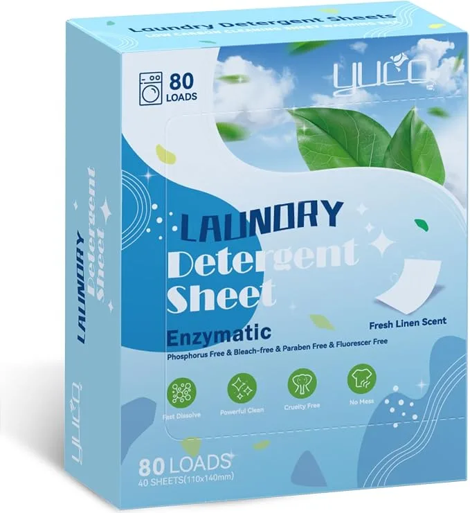 YUCO fresh scent laundry detergent sheets