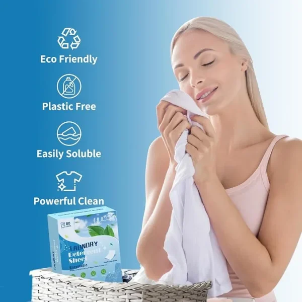 YUCO Laundry Detergent Sheets – 80 Loads Eco-Friendly Liquidless Washer Sheets, Plastic-Free & Hypoallergenic (Fresh & Forest Scent) - Image 9