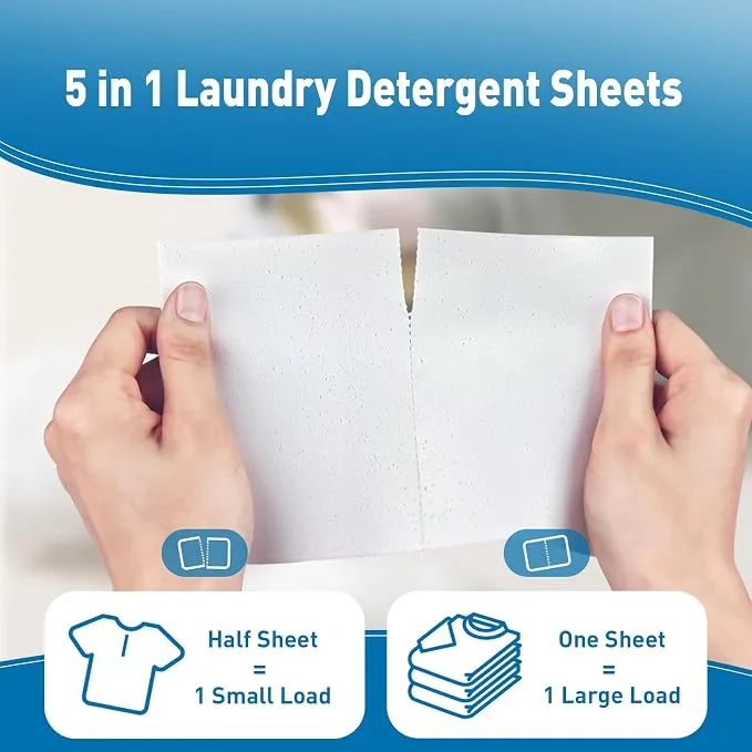 Compact travel friendly laundry detergent sheets