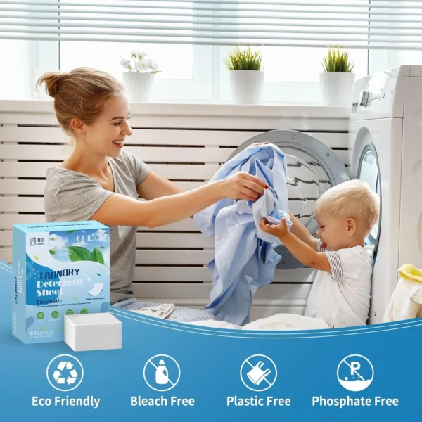 YUCO Laundry Detergent Sheets – 80 Loads Eco-Friendly Liquidless Washer Sheets, Plastic-Free & Hypoallergenic (Fresh & Forest Scent) - Image 15
