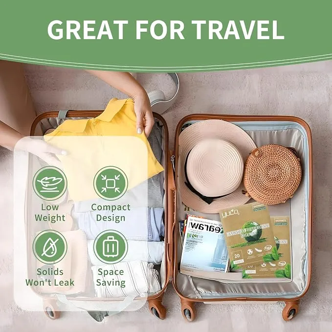 YUCO laundry detergent sheets travel friendly