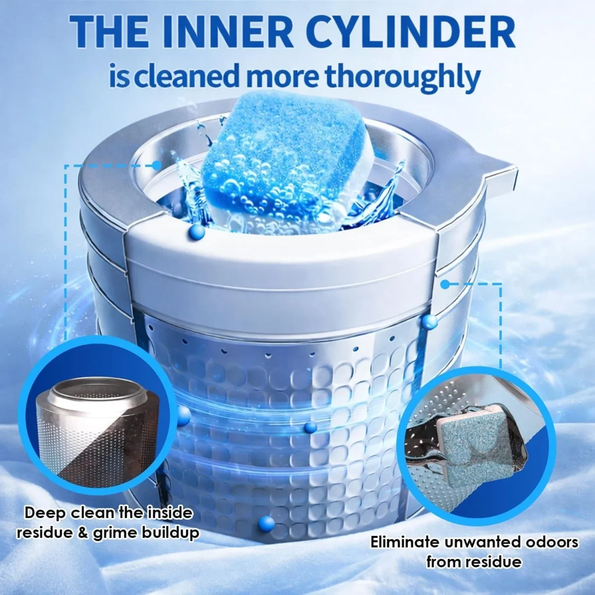 Washing Machine Cleaner Tablets – Enzyme Descaler & Odor Remover (24 Count) for HE, Front & Top Load Washers - Image 3