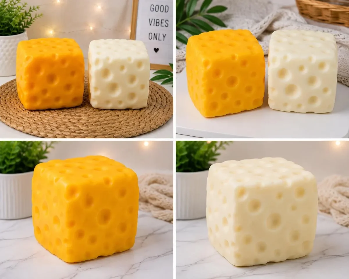 eb11ff60-db2d-4b64-ab74-b5684fa9584c Cheese Block Squishy – Soft Slow-Rising Squeeze Stress Toy, 4 Inch Sensory Fidget for Kids & Adults - Image 1