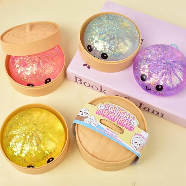 Glitter Dumpling Mystery Box – Aurora Squishy Stress Relief Squeeze Toy, Random Colorful Dumpling (1pc) - Image 6