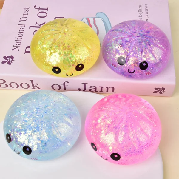Glitter Dumpling Mystery Box – Aurora Squishy Stress Relief Squeeze Toy, Random Colorful Dumpling (1pc) - Image 7