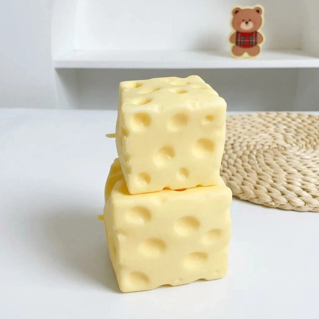 Cheese block squishy collection light and dark yellow