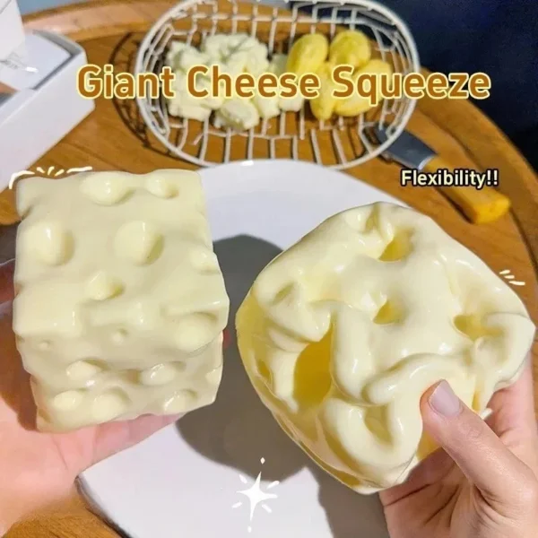 Cheese Block Squishy – Soft Slow-Rising Squeeze Stress Toy, 4 Inch Sensory Fidget for Kids & Adults - Image 9