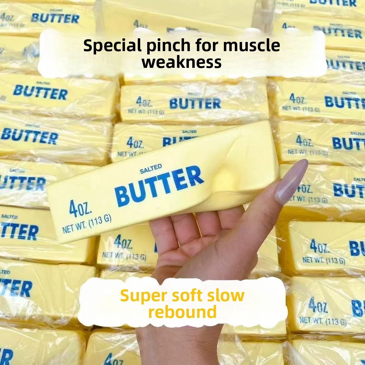 Realistic salted butter stick squishy design