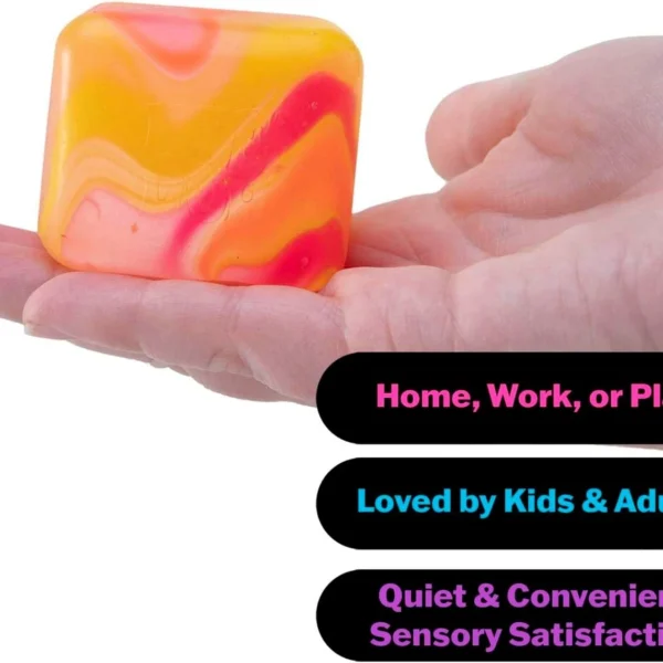 NeeDoh Nice Cube Swirl – Schylling Super Solid Squish Squeeze Sensory Stress Toy 2.25" (1 Random Color - Image 4