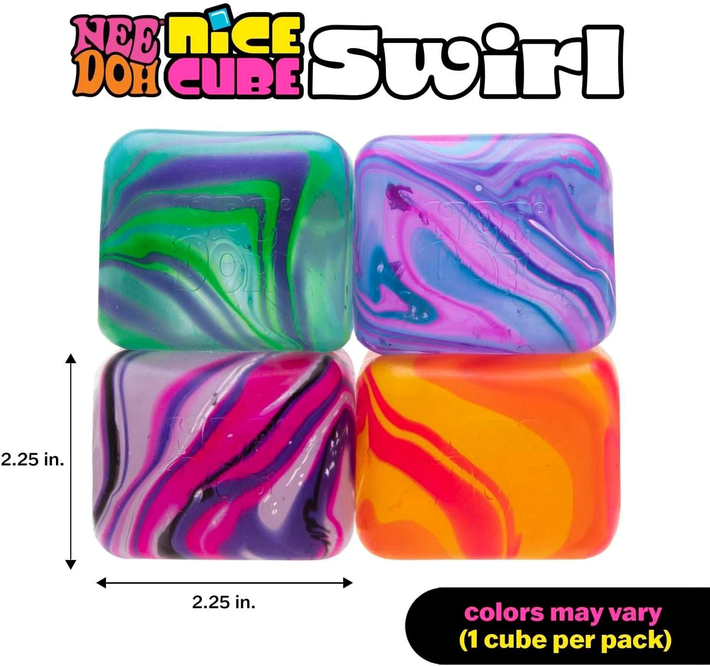 NeeDoh Nice Cube Swirl super solid squish squeeze toy