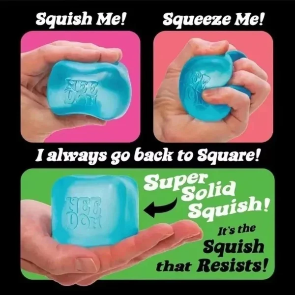 NeeDoh Nice Ice Baby 4-Pack – Schylling Mini Ice Cube Super Solid Squish Sensory Stress Toys (Assorted Colors, Ages 3+ - Image 5