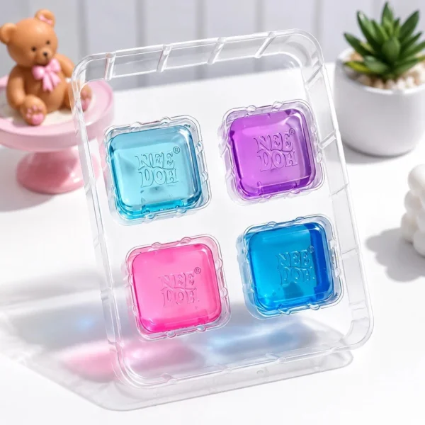 NeeDoh Nice Ice Baby 4-Pack – Schylling Mini Ice Cube Super Solid Squish Sensory Stress Toys (Assorted Colors, Ages 3+ - Image 11