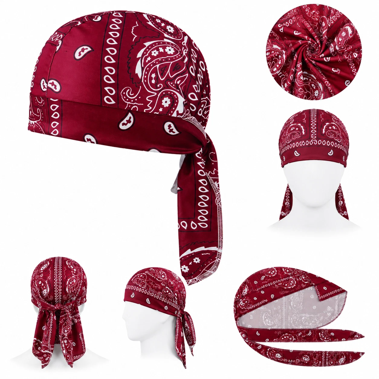 Classic paisley print skull cap style