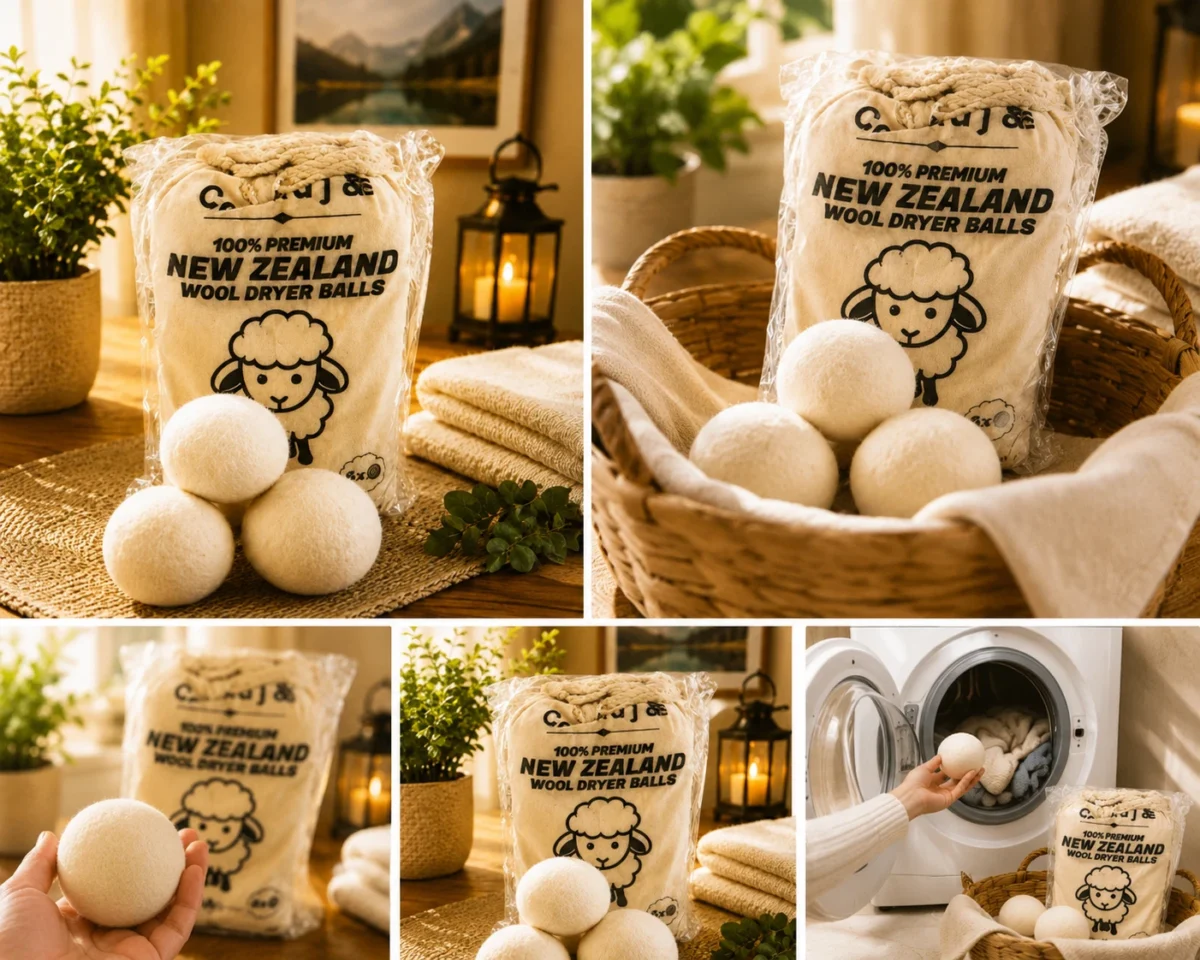 XL Wool Dryer Balls 6-Pack – 100% New Zealand Wool, Reusable Natural Fabric Softener & Dryer Sheet Alternative - Image 3