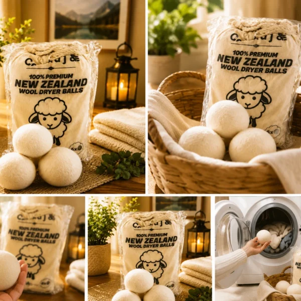 XL Wool Dryer Balls 6-Pack – 100% New Zealand Wool, Reusable Natural Fabric Softener & Dryer Sheet Alternative - Image 3