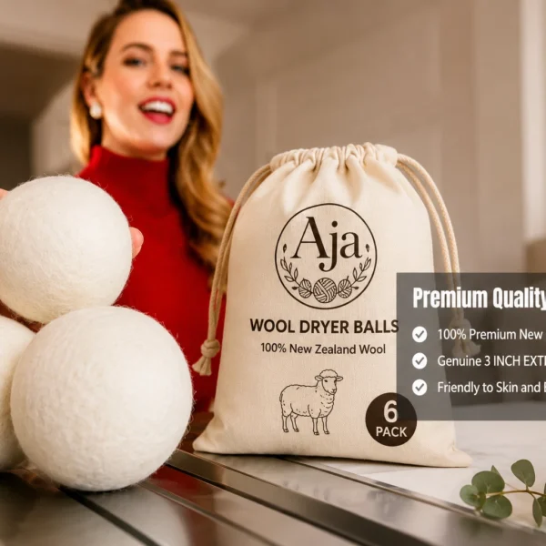 XL Wool Dryer Balls 6-Pack – 100% New Zealand Wool, Reusable Natural Fabric Softener & Dryer Sheet Alternative - Image 4