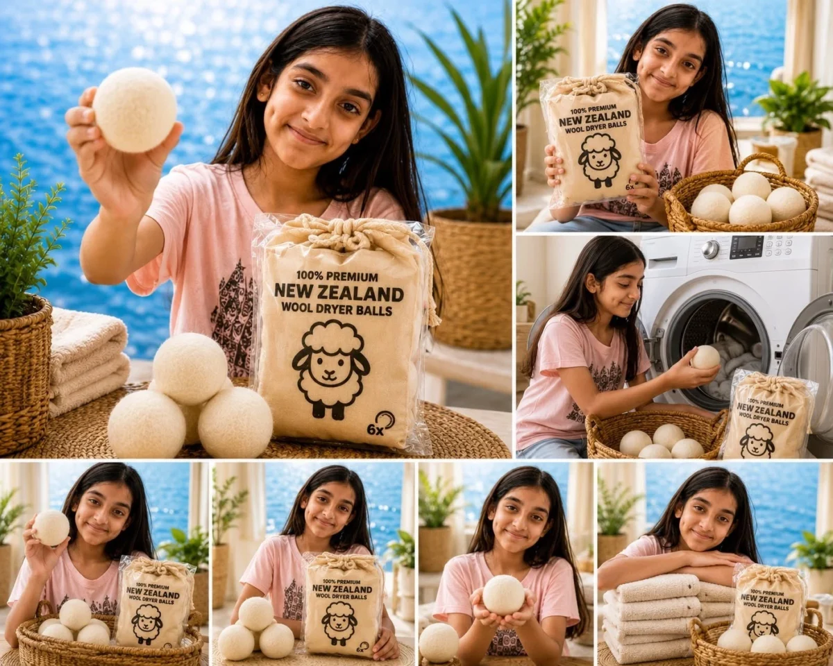 XL Wool Dryer Balls 6-Pack – 100% New Zealand Wool, Reusable Natural Fabric Softener & Dryer Sheet Alternative - Image 6
