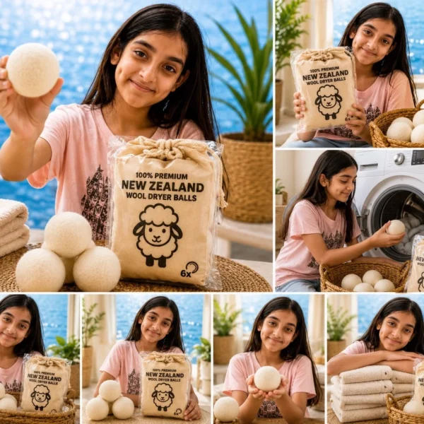XL Wool Dryer Balls 6-Pack – 100% New Zealand Wool, Reusable Natural Fabric Softener & Dryer Sheet Alternative - Image 6