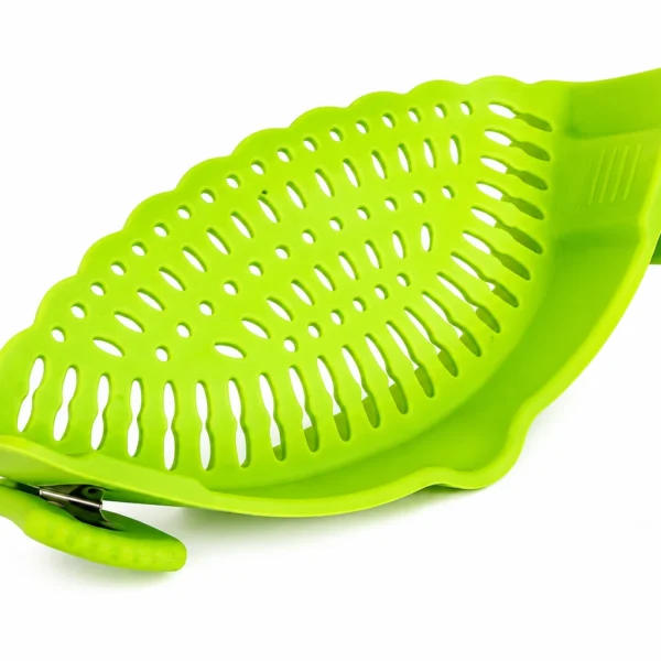 Clip-On Silicone Pot Strainer – Adjustable BPA-Free Colander, Fits Pots & Pans, Heat-Resistant Pasta & Veggie Drainer (Black, Green, Red) - Image 4